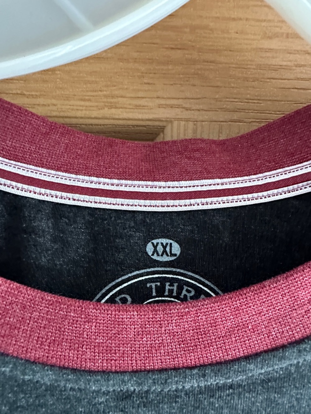 Boston Cheers Raglan Tee - Charcoal & Maroon - Picture 2 of 2